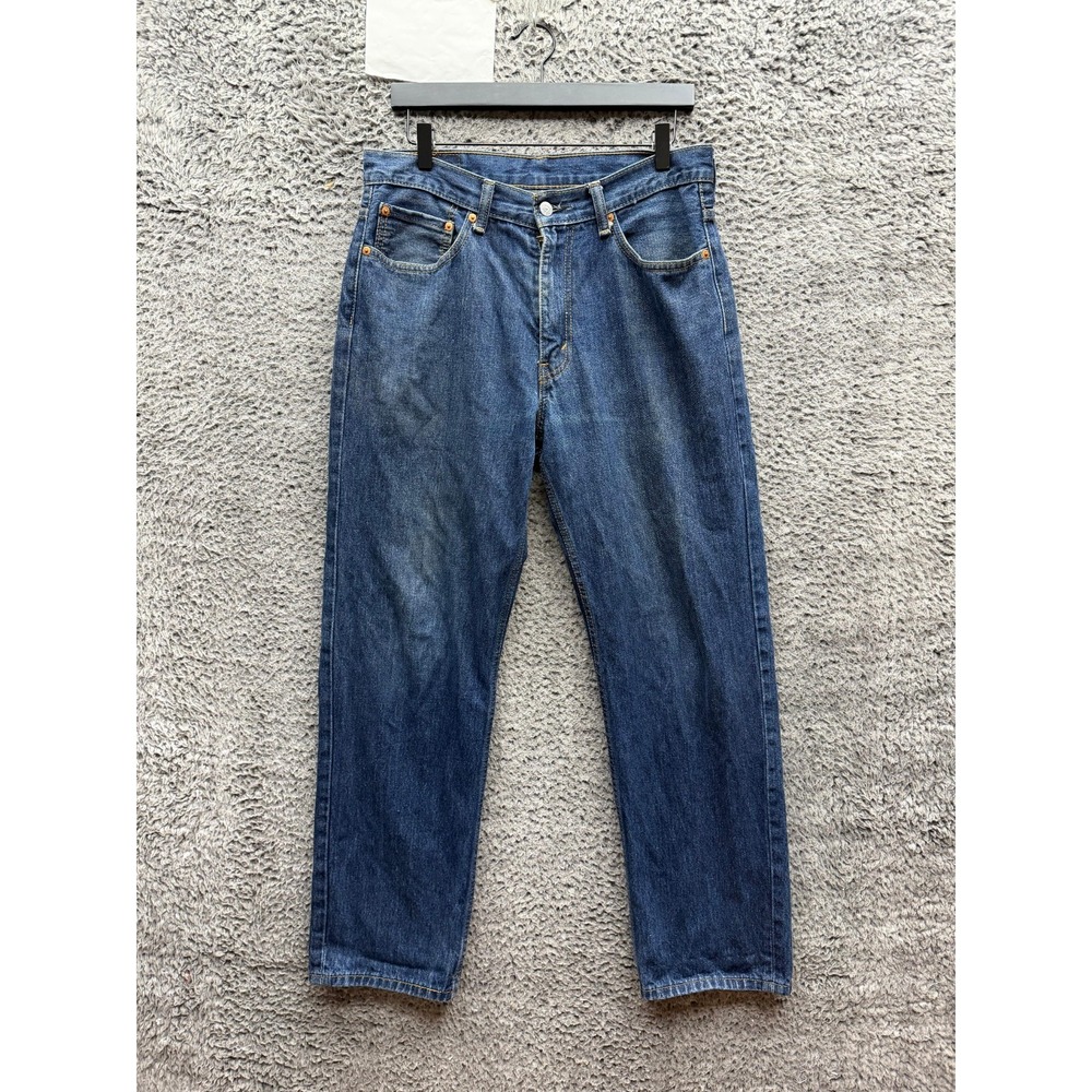 Levi's 550 High Rise Straight Leg Denim Pants Dark Wash Blue Mens Size 33 x 32